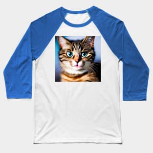 Surprised muzzle of a cute cat Baseball T-Shirt